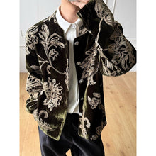Load image into Gallery viewer, Heavy Embroidered Velvet Vintage Floral Boxy  Outerwear Jacket
