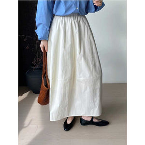 Elastic Waist Loose Casual Long Skirt