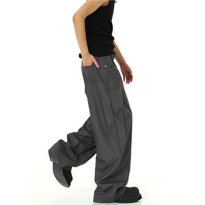 Straight Wide-leg Retro Loose Suit Trousers