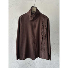 Load image into Gallery viewer, French Retro Striped Ruffled Collar Shirt
