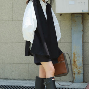 V-neck Oblique Button Loose Suit Vest