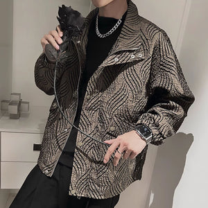 Slim Fit Crushed Flocked Jacket