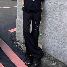 Load image into Gallery viewer, American Heavy-duty Metal Chain Bootcut Pants
