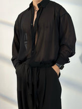 Load image into Gallery viewer, 【50 Shades of Black】Transparent Tulle Loose Shirt
