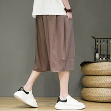 Load image into Gallery viewer, Linen Loose-fitting Low-rise Baggy Casual Shorts

