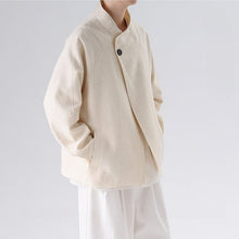 Load image into Gallery viewer, Cotton and Linen Loose Casual Stand Collar Jacket
