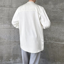 Load image into Gallery viewer, Double-layered Collar Handmade Pearl Draped Shirt

