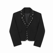 Load image into Gallery viewer, Multiple Eyelets Decoration Short Casual Blazer
