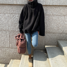 Load image into Gallery viewer, Turtleneck Lamb Wool Loose Pullover Sweatshirt
