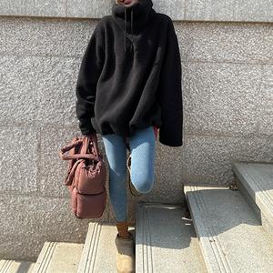 Turtleneck Lamb Wool Loose Pullover Sweatshirt