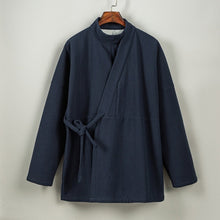 Load image into Gallery viewer, Fleece Lined Thick Warm Curved Neck Hanfu Cardigan

