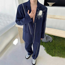 Load image into Gallery viewer, 3D Lines Loose Suit Jacket Straight-leg Suit Pants Two-piece Set
