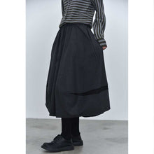 Load image into Gallery viewer, Color-blocked Wool Casual Tulip Skirt

