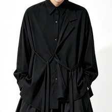 Load image into Gallery viewer, Japanese Minimalist Lyocell Draped Loose Long Sleeve Shirt
