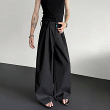 Load image into Gallery viewer, Wide-leg Jewel-embellished Draped Suit Trousers
