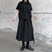 Load image into Gallery viewer, Japanese Style Irregular Round Neck Loose T-shirt
