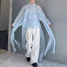 Load image into Gallery viewer, Long Ribbon Layered Loose Shirt
