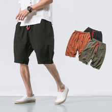 Load image into Gallery viewer, Cotton and Linen Loose Elastic Waist Shorts
