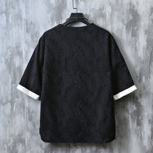 Load image into Gallery viewer, Round Neck Jacquard Short Sleeve Shirt
