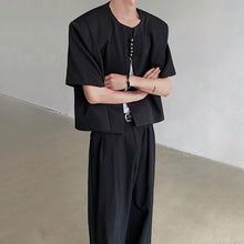 Load image into Gallery viewer, Padded Shoulder Loose Short Suit Jacket
