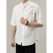 Load image into Gallery viewer, Loose Stand Collar Embroidered Shirt
