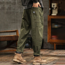 Load image into Gallery viewer, American Retro Patchwork Straight-leg Cargo Pants
