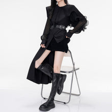 Load image into Gallery viewer, Irregular Patchwork Pleated Shirt Dress With Belt
