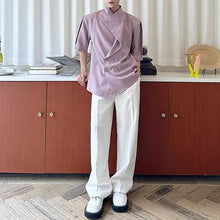 Load image into Gallery viewer, Summer Stacked Collar Shoulder Pad Shirt
