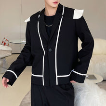 Load image into Gallery viewer, Black and White Contrast Casual Loose Short Jacket
