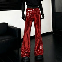 Load image into Gallery viewer, Elastic-waist Sequined Wide Leg Pants Stage Performance Party Trousers
