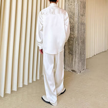 Load image into Gallery viewer, Rhinestone Striped Brocade Lapel Shirt
