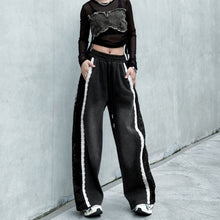 Load image into Gallery viewer, Contrast Color Lace High Waist Wide Leg Jeans
