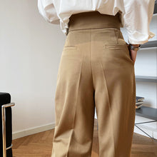 Load image into Gallery viewer, High Waist Pleated Suit Loose Wide Leg Pants
