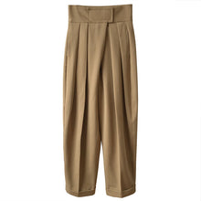 Load image into Gallery viewer, High Waist Pleated Suit Loose Wide Leg Pants
