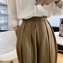 Load image into Gallery viewer, High Waist Pleated Suit Loose Wide Leg Pants
