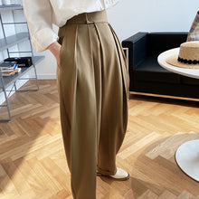 Load image into Gallery viewer, High Waist Pleated Suit Loose Wide Leg Pants
