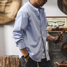 Load image into Gallery viewer, Loose Stand Collar Long Sleeve Casual Shirt
