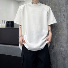 Load image into Gallery viewer, Round Neck Hand-beaded Zipper Embellished Loose T-shirt
