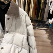 Load image into Gallery viewer, Color-blocked Lapel Zip-up Down Jacket
