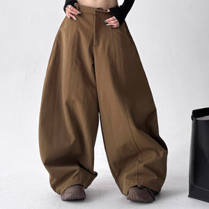 High-waisted Casual Wide-leg Pants
