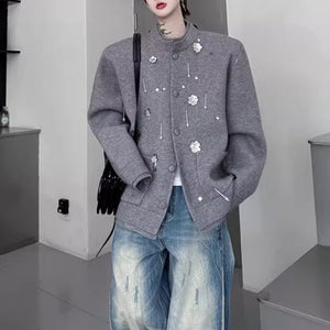 Beaded Knitted Cardigan Jacket
