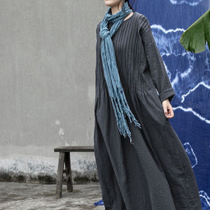 Retro Loose Pleated Robe Dress