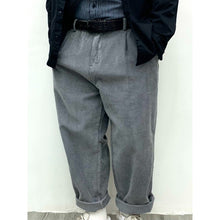 Load image into Gallery viewer, Heavyweight Washed Corduroy Pleated Loose Wide-leg Straight Trousers
