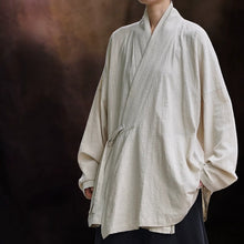 Load image into Gallery viewer, Loose Cotton Cross Front Hanfu Kimono Cardigan
