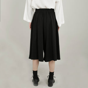 Casual Loose-fitting Wide-leg Cropped Trousers
