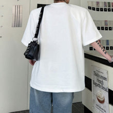 Load image into Gallery viewer, Crew Neck Loose T-shirt with Pleats and Studs
