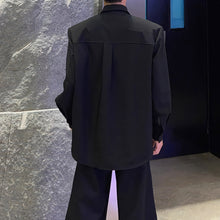 Load image into Gallery viewer, Lapel Loose Rhinestone Solid Color Shirt
