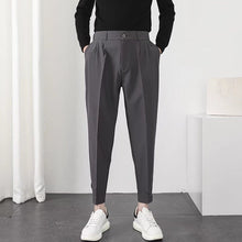 Load image into Gallery viewer, Slim-Fit Tapered Dress Trousers with Fluid Drape
