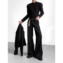 Load image into Gallery viewer, Slim Draped Straight Slight Flare Suit Pants
