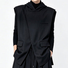 Load image into Gallery viewer, Japanese Asymmetrical Hooded Overlap Front Loose Sleeveless Vest
